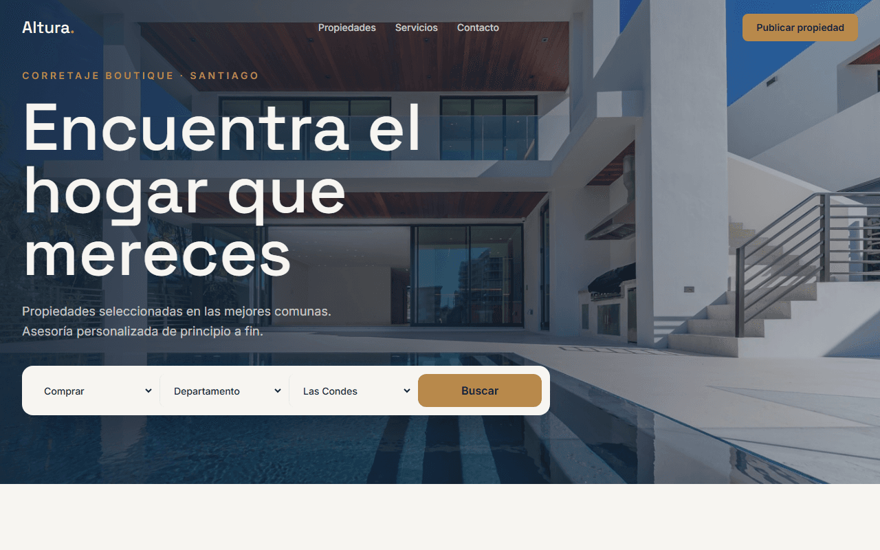 Vista previa de la plantilla Real Estate Premium — diseño web landing page