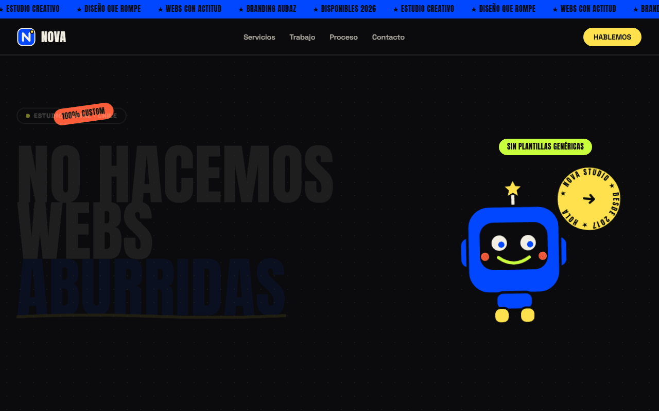 Vista previa de la plantilla NOVA — Estudio Digital — diseño web landing page