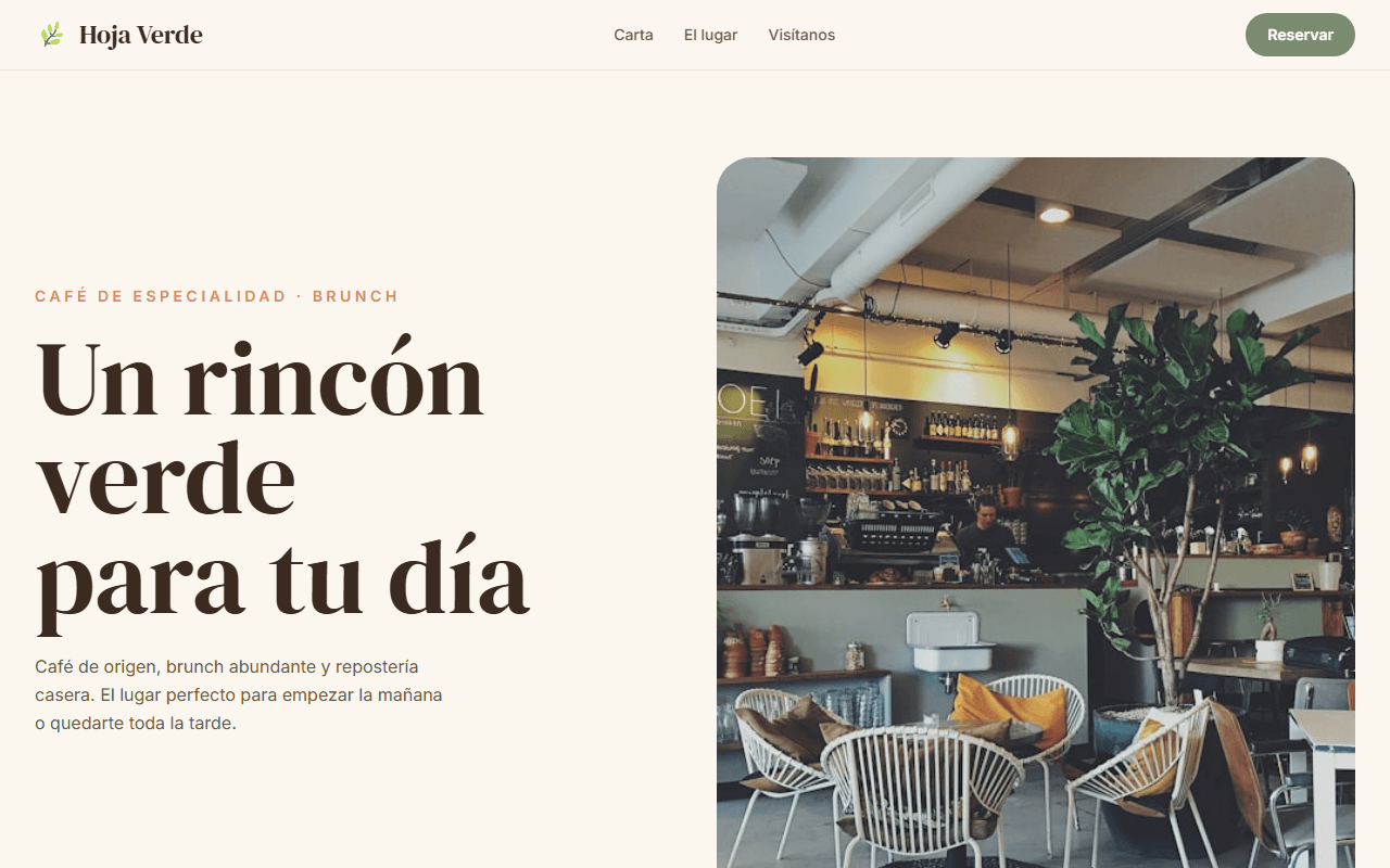 Vista previa de la plantilla Restaurante & Café — diseño web restaurante