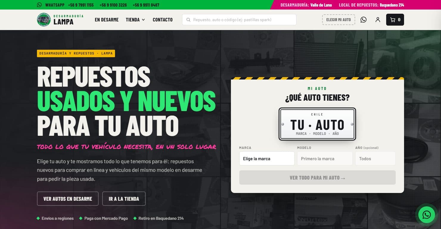Screenshot de Desarmaduría Lampa